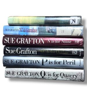 Sue Grafton Alphabet Book Lot Of 6 Withdrawn Library HC DJ VTG Novels Reading